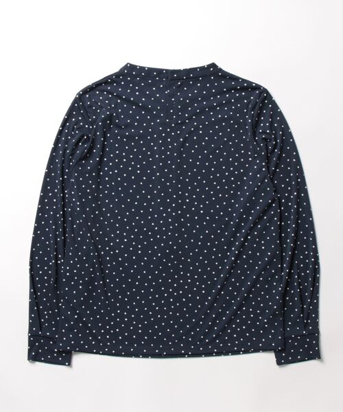 NEWYORKER(ニューヨーカー)の「強撚スムース スノードットプリント ボウタイプルオーバー(Tシャツ/カットソー・レディース・ネイビー/ブラウン・M/L)」の15枚目の写真