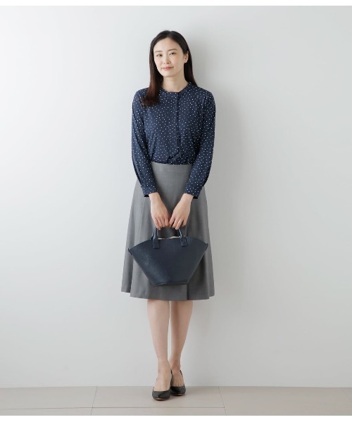 NEWYORKER(ニューヨーカー)の「強撚スムース スノードットプリント ボウタイプルオーバー(Tシャツ/カットソー・レディース・ネイビー/ブラウン・M/L)」の14枚目の写真