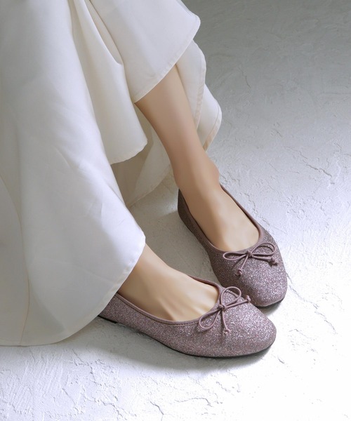 SOROTTO（ソロット）の「ふかふかインソール/ソフトスクエアトゥのぺたんこフラットバレエシューズ（バレエシューズ・レディース・ブラック/マルチ/ゴールド/シルバー・23.5cm/25.0cm/24.0cm/25.5cm/22.5cm/23.0cm/22.0cm/24.5cm）」の8枚目の写真