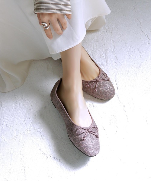 SOROTTO（ソロット）の「ふかふかインソール/ソフトスクエアトゥのぺたんこフラットバレエシューズ（バレエシューズ・レディース・ブラック/マルチ/ゴールド/シルバー・23.5cm/25.0cm/24.0cm/25.5cm/22.5cm/23.0cm/22.0cm/24.5cm）」の18枚目の写真