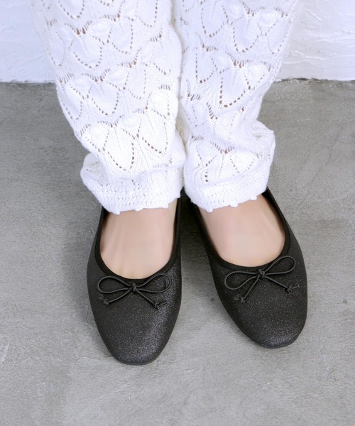 SOROTTO（ソロット）の「ふかふかインソール/ソフトスクエアトゥのぺたんこフラットバレエシューズ（バレエシューズ・レディース・ブラック/マルチ/ゴールド/シルバー・23.5cm/25.0cm/24.0cm/25.5cm/22.5cm/23.0cm/22.0cm/24.5cm）」の12枚目の写真