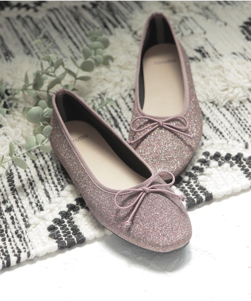 SOROTTO（ソロット）の「ふかふかインソール/ソフトスクエアトゥのぺたんこフラットバレエシューズ（バレエシューズ・レディース・ブラック/マルチ/ゴールド/シルバー・23.5cm/25.0cm/24.0cm/25.5cm/22.5cm/23.0cm/22.0cm/24.5cm）」の20枚目の写真