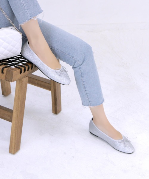 SOROTTO（ソロット）の「ふかふかインソール/ソフトスクエアトゥのぺたんこフラットバレエシューズ（バレエシューズ・レディース・ブラック/マルチ/ゴールド/シルバー・23.5cm/25.0cm/24.0cm/25.5cm/22.5cm/23.0cm/22.0cm/24.5cm）」の19枚目の写真