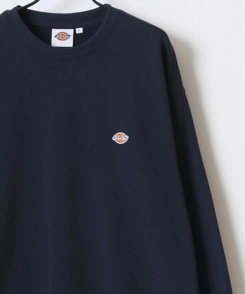 Dickies（ディッキーズ）の「Dickies/ディッキーズ 別注 オーバーサイズ 裏起毛 ミニロゴワッペン ワンポイント刺繍 スウェット トレーナー/長袖 トップス プルオーバー/レディース メンズ（スウェット・メンズ・ホワイト/ブラック/アッシュグレー/ダークグリーン/ネイビー/グレー/ブラウン・M/L/XL）」の11枚目の写真