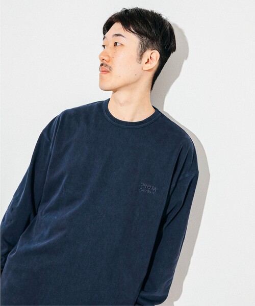 BEAMS T(ビームスティー)の「ONEITA / Pigment Dye Long Sleeve T-shirt(Tシャツ/カットソー・メンズ・ネイビー/ブラック・L/M/S/XL)」の1枚目の写真