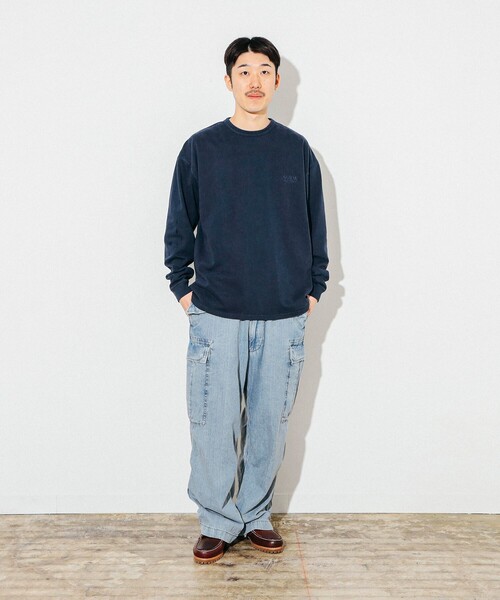 BEAMS T(ビームスティー)の「ONEITA / Pigment Dye Long Sleeve T-shirt(Tシャツ/カットソー・メンズ・ネイビー/ブラック・L/M/S/XL)」の5枚目の写真
