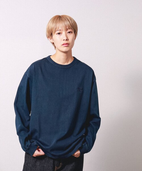 BEAMS T(ビームスティー)の「ONEITA / Pigment Dye Long Sleeve T-shirt(Tシャツ/カットソー・メンズ・ネイビー/ブラック・L/M/S/XL)」の10枚目の写真