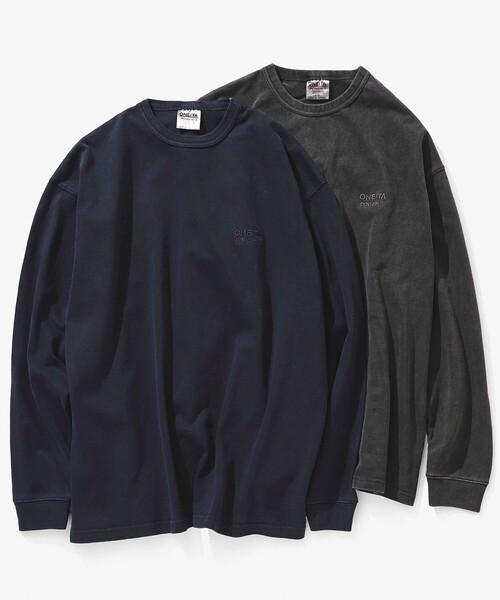 BEAMS T(ビームスティー)の「ONEITA / Pigment Dye Long Sleeve T-shirt(Tシャツ/カットソー・メンズ・ネイビー/ブラック・L/M/S/XL)」の12枚目の写真