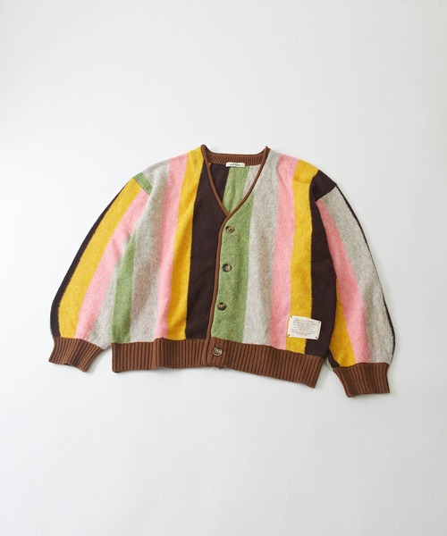 CUBE SUGAR(キューブシュガー)の「ヤクフィールニットストライプ柄カーディガン(カーディガン/ボレロ・レディース・ブラウン系その他/ブルー系その他・M)」の12枚目の写真