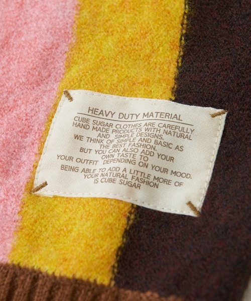 CUBE SUGAR(キューブシュガー)の「ヤクフィールニットストライプ柄カーディガン(カーディガン/ボレロ・レディース・ブラウン系その他/ブルー系その他・M)」の16枚目の写真