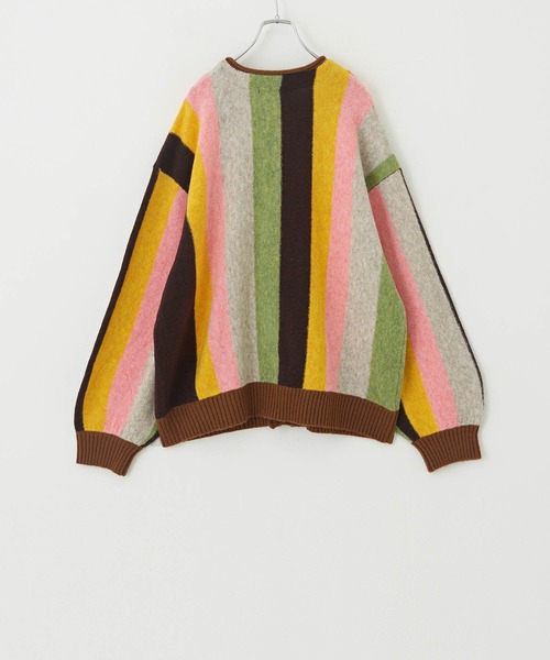 CUBE SUGAR(キューブシュガー)の「ヤクフィールニットストライプ柄カーディガン(カーディガン/ボレロ・レディース・ブラウン系その他/ブルー系その他・M)」の21枚目の写真