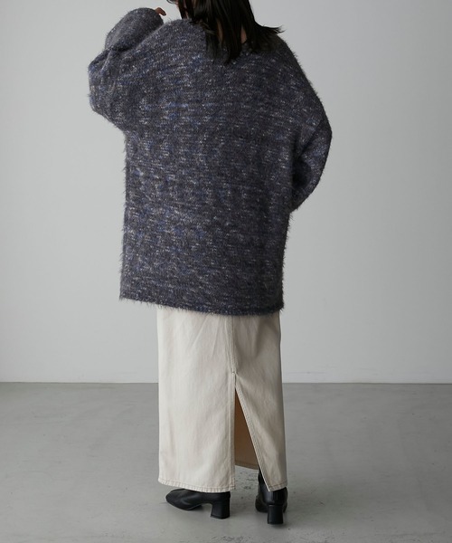 Anss.me(アンスミー)の「【Anss.me】ミックスフェザーVネックニットプルオーバー(ニット/セーター・レディース・モカ/スミクロ/グレイッシュベージュ・FREE)」の9枚目の写真