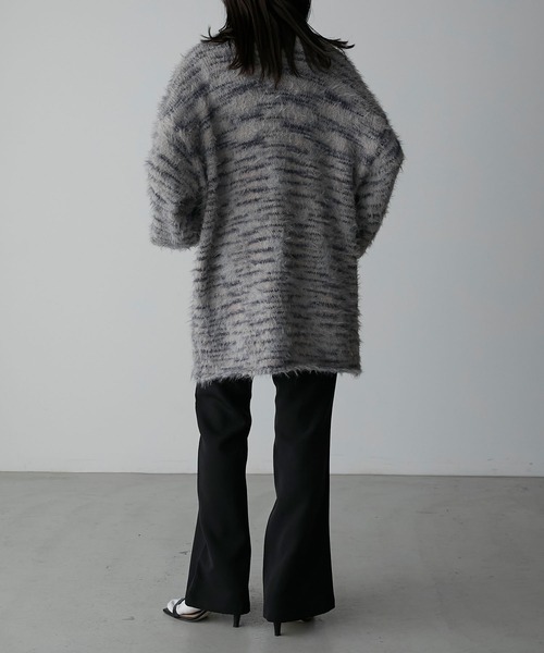 Anss.me(アンスミー)の「【Anss.me】ミックスフェザーVネックニットプルオーバー(ニット/セーター・レディース・モカ/スミクロ/グレイッシュベージュ・FREE)」の17枚目の写真
