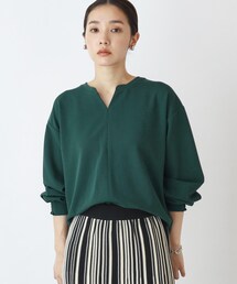 THE SHOP TK  | 【ラクでキレイ】スキッパープルオーバー/洗濯機で洗える(Tシャツ/カットソー)