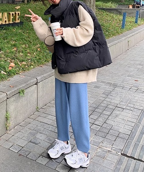 SEN TOKYO（セントーキョー）の「スタイリッシュでラフな美シルエット。スタンドカラー ボリュームエコダウンベスト（ダウンベスト・レディース・アイボリー/ブラック・L/M/S）」の11枚目の写真