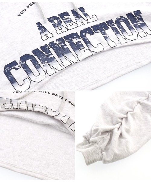 ANAP(アナップ)の「ユーズド風プリントクロップドフーディー(パーカー・レディース・モスグリーン/ブラック/ライトグレー・FREE)」の13枚目の写真