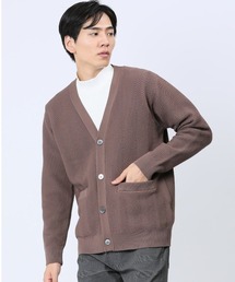 TAKA-Q（タカキュー）の「タカキュー エステルヘリンボン Vネック ニットカーディガン（カーディガン/ボレロ・メンズ）」