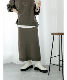 スポンジニットスカート(セットアップ可)
