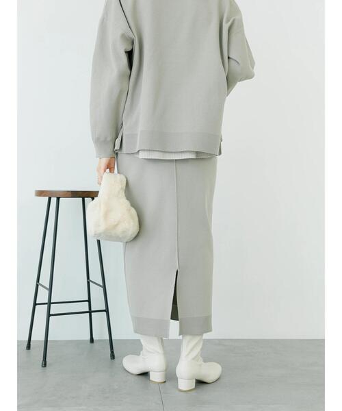 Samansa Mos2 blue（サマンサモスモスブルー）の「スポンジニットスカート(セットアップ可)（スカート・レディース・ブラウン/グレー/ブラック・F）」の8枚目の写真