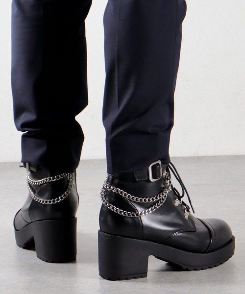 LOVEHUNTER（ラブハンター）の「+8cm 大きいサイズ 軽量厚底 ハイヒールブーツ（ブーツ・メンズ・ホワイト/ブラック×ホワイト/ブラック×ブラック/ブラック系1/ブラック系2/ブラック系3・41/43/45）」の15枚目の写真