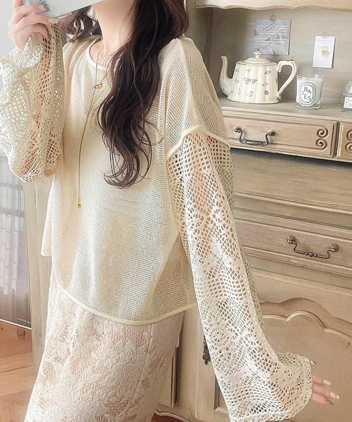 mily bilet(ミウィビレット)の「【mily bilet】360°上品に肌魅せ。レース切り替え 前後2WAYリボンカーデ(カーディガン/ボレロ・レディース・ブラック/グレイッシュベージュ/アイボリー・SMALL/LARGE/X-LARGE/MEDIUM)」の10枚目の写真