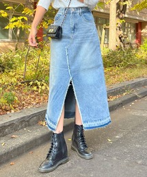 GLAMOROUS JANE | デニムフリンジヘムロングSK(デニムスカート)