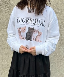 cuorequal（クオレコール）の「子猫プリントスウェット　トレーナー（スウェット）」