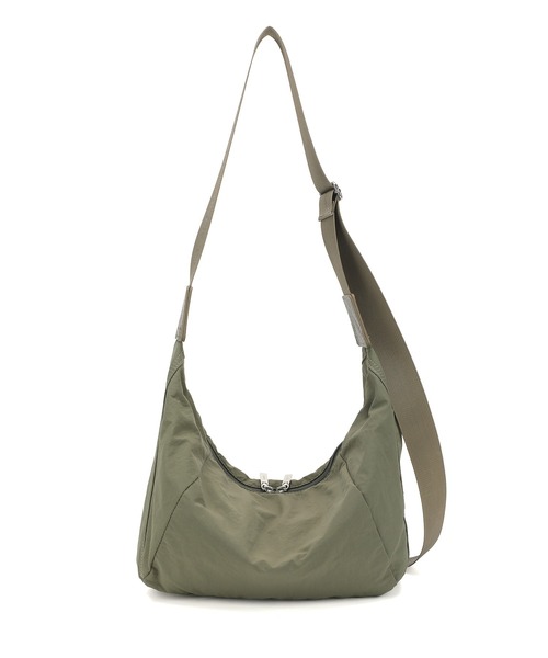 【Ungrid/アングリッド】牛革付属 軽量撥水ソフトナイロン 大容量ショルダーバッグ カラビナ キー収納ポケット付（ショルダーバッグ）｜Ungrid（アングリッド）