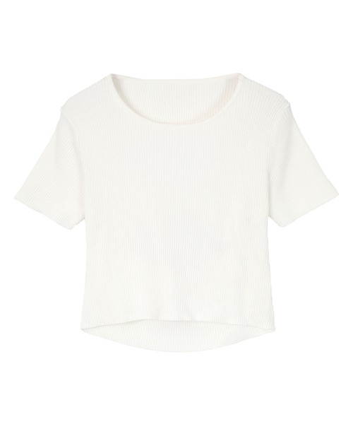 miette(ミエット)の「バックツイストリブニットトップス(ニット/セーター・レディース・オフホワイト/ブラック/パープル/レッド・FREE)」の5枚目の写真