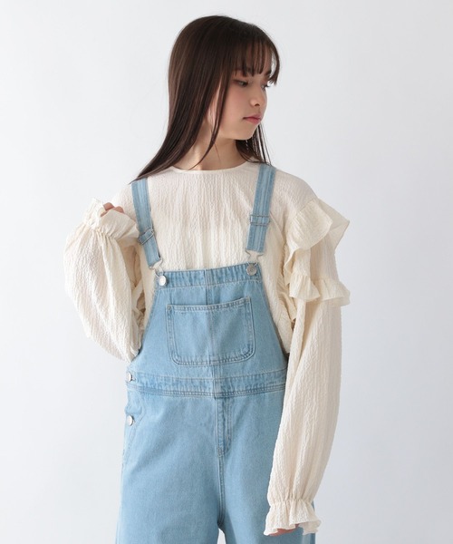 GLOBAL WORK(グローバルワーク)の「フリルブラウス長袖/996536(シャツ/ブラウス・キッズ・アイボリー・120cm/130cm/140cm/150cm/160cm/170cm)」の1枚目の写真