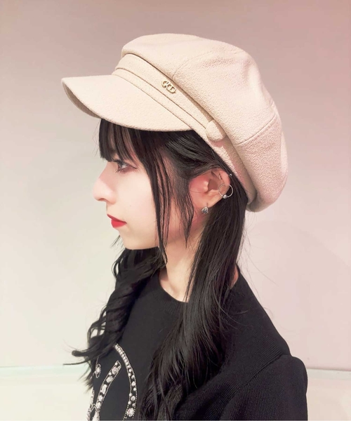 GRANDEDGE（グランドエッジ）の「梨地キャスケット（キャスケット・レディース・ブラック/ベージュ/アイボリー・99）」の4枚目の写真