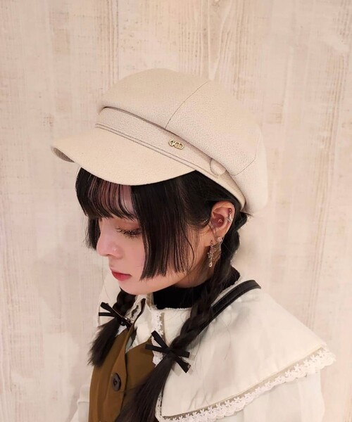 GRANDEDGE（グランドエッジ）の「梨地キャスケット（キャスケット・レディース・ブラック/ベージュ/アイボリー・99）」の12枚目の写真