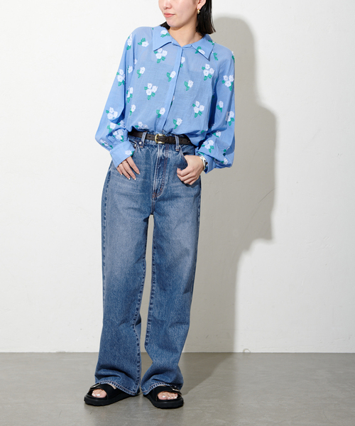 【美品】mii ミイ　ブラウス　シャツ　花柄 mii（ミー）の「【Mii / ミイ】 HAND WOVEN TUNIC：チュニックシャツ