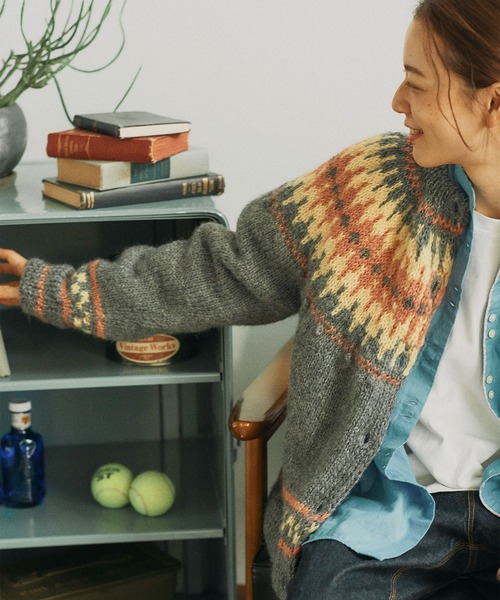 PAR ICI（パーリッシィ）の「【WEB別注】ネパール手編み 求心ジャ