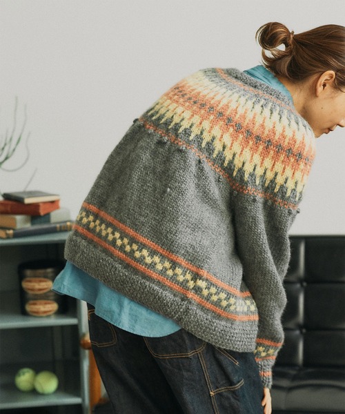 PAR ICI（パーリッシィ）の「【WEB別注】ネパール手編み 求心ジャ