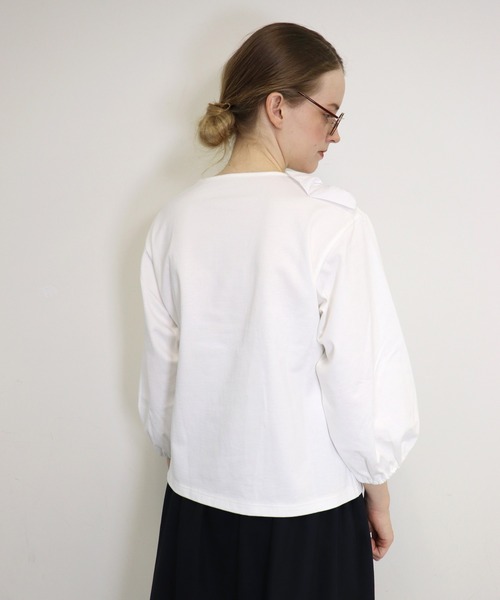 haupia（ハウピア）の「自由で遊ぶようなリボン２ 【 カットソー 】（Tシャツ/カットソー・レディース・アイボリー系/ブラック/ブラック系/ホワイト・MEDIUM）」の22枚目の写真