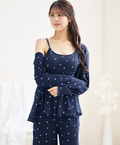 YU'NOW(ユナウ)の「【やわらか綿混ワッフル素材♪】カップ付ワッフルキャミ3点セット(ルームウェア/パジャマ・レディース・チャコールグレー/ベージュ/ブラウン/ベージュ系その他/ブラック/ネイビー・S/M/L)」の6枚目の写真