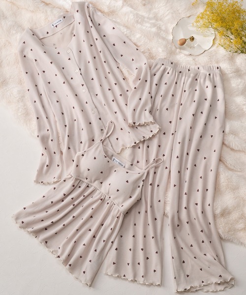 YU'NOW(ユナウ)の「【やわらか綿混ワッフル素材♪】カップ付ワッフルキャミ3点セット(ルームウェア/パジャマ・レディース・チャコールグレー/ベージュ/ブラウン/ベージュ系その他/ブラック/ネイビー・S/M/L)」の20枚目の写真