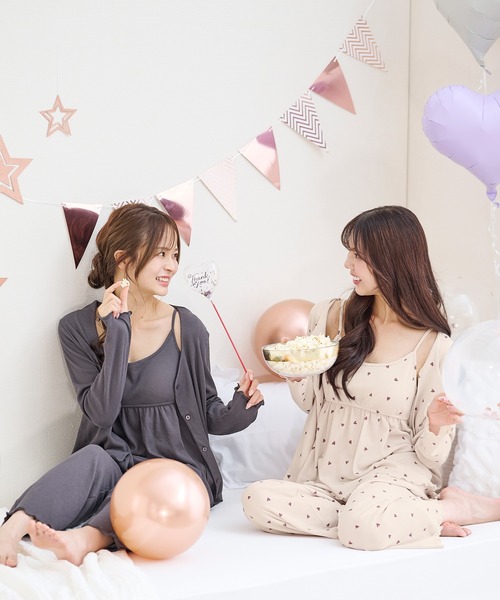 YU'NOW(ユナウ)の「【やわらか綿混ワッフル素材♪】カップ付ワッフルキャミ3点セット(ルームウェア/パジャマ・レディース・チャコールグレー/ベージュ/ブラウン/ベージュ系その他/ブラック/ネイビー・S/M/L)」の21枚目の写真