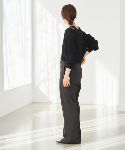 plage（プラージュ）の「LI/PE fullneadle タンク（ニット/セーター・レディース・ベージュ/ブラック・FREE）」の22枚目の写真