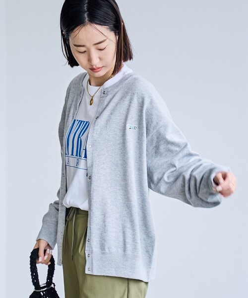 PENNEYS(ぺニーズ)の「PENNEYS(ぺニーズ)別注天竺ニットスナップカーディガン(グレー)(カーディガン/ボレロ・レディース・グレー・M/L)」の3枚目の写真