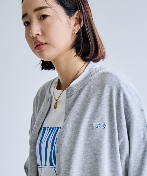 PENNEYS(ぺニーズ)の「PENNEYS(ぺニーズ)別注天竺ニットスナップカーディガン(グレー)(カーディガン/ボレロ・レディース・グレー・M/L)」の4枚目の写真