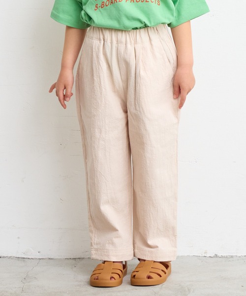 A BOND（アボンド）の「コットンタックイージーパンツ（90～150cm）（その他パンツ・キッズ・ブラック/イエロー/チャコール/ピンク/レッド/グレー/ブルー/レッド系その他/グリーン系その他/エメラルド/オフホワイト・110/100/90/120/150/140/130）」の2枚目の写真