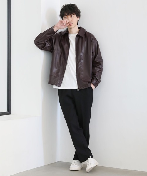 LIL VENDARS(リルヴェンダース)の「合成皮革ジップアップブルゾン(ブルゾン・メンズ・ブラック/ダークブラウン・XL/M/L)」の9枚目の写真
