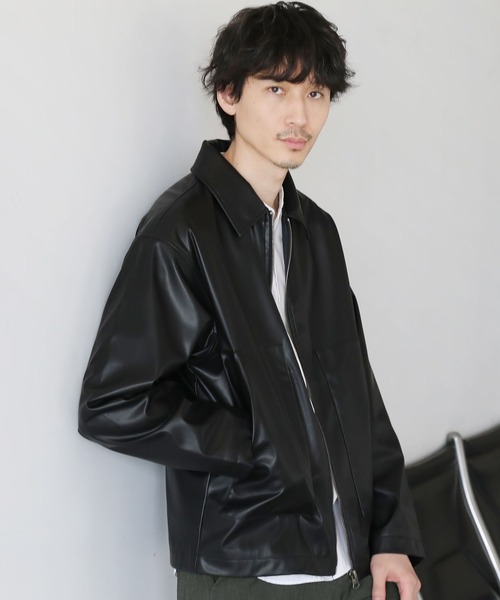LIL VENDARS(リルヴェンダース)の「合成皮革ジップアップブルゾン(ブルゾン・メンズ・ブラック/ダークブラウン・XL/M/L)」の11枚目の写真