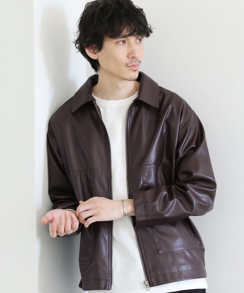 LIL VENDARS(リルヴェンダース)の「合成皮革ジップアップブルゾン(ブルゾン・メンズ・ブラック/ダークブラウン・XL/M/L)」の16枚目の写真