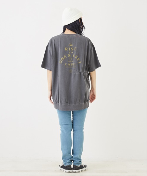 CUBE SUGAR(キューブシュガー)の「OE天竺カットソードロストバックプリントTシャツ(Tシャツ/カットソー・レディース・イエロー/スミクロ/ホワイト/サックスブルー・M)」の11枚目の写真