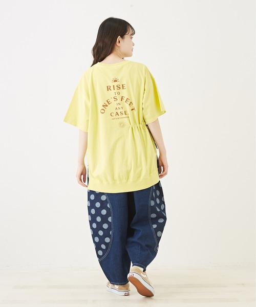 CUBE SUGAR(キューブシュガー)の「OE天竺カットソードロストバックプリントTシャツ(Tシャツ/カットソー・レディース・イエロー/スミクロ/ホワイト/サックスブルー・M)」の14枚目の写真