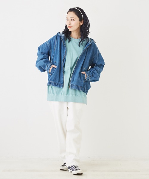CUBE SUGAR(キューブシュガー)の「OE天竺カットソードロストバックプリントTシャツ(Tシャツ/カットソー・レディース・イエロー/スミクロ/ホワイト/サックスブルー・M)」の15枚目の写真