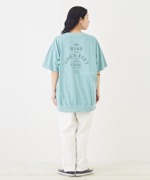 CUBE SUGAR(キューブシュガー)の「OE天竺カットソードロストバックプリントTシャツ(Tシャツ/カットソー・レディース・イエロー/スミクロ/ホワイト/サックスブルー・M)」の18枚目の写真